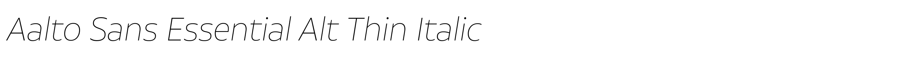 Aalto Sans Essential Alt Thin Italic